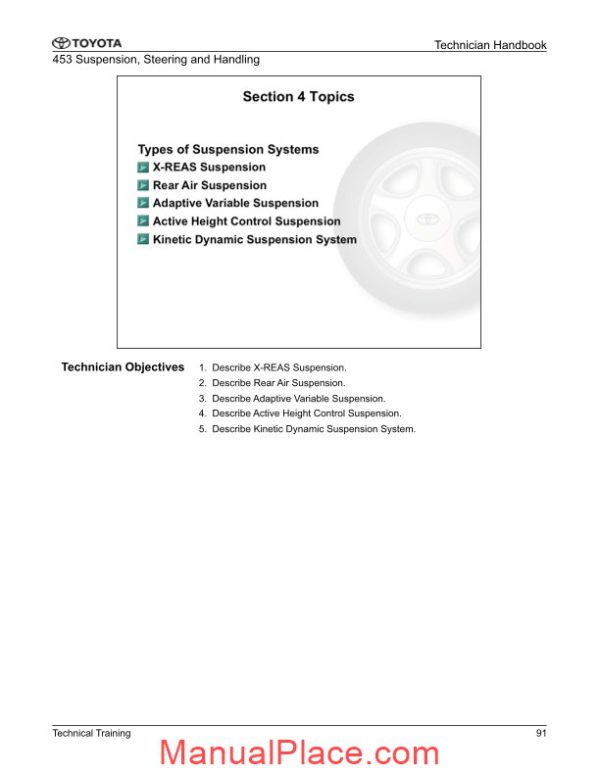 toyota suspension steering and handing technician handbook page 1