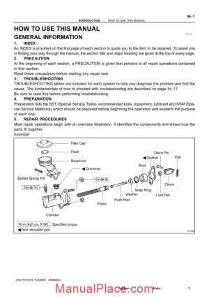 toyota tundra 2003 repair manual page 1