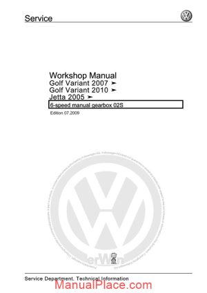 volkswagen 6 speed manual gearbox 02s workshop manual page 1