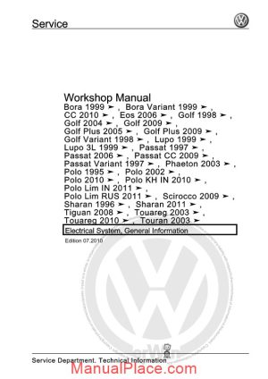 volkswagen workshopmanual bora 1999 2010 page 1