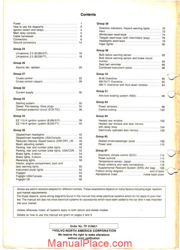 volvo 1990 760 wiring diagrams page 2