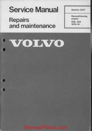 volvo d 20 d24 service manual 1983 page 1