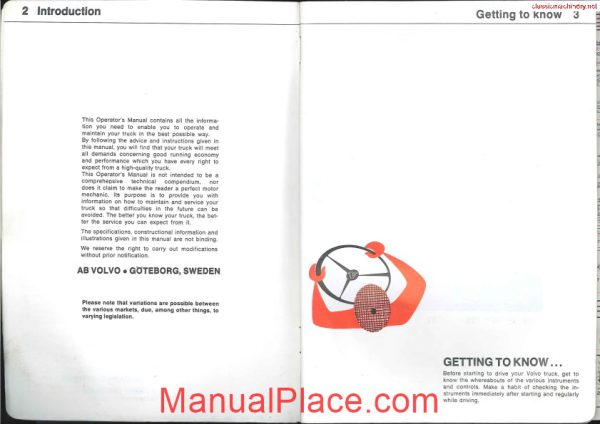 volvo f 616 rhd right hand drive operators manual page 3