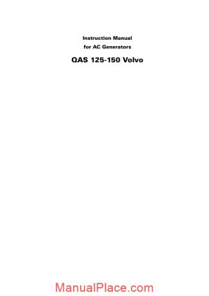 volvo instruction manual for ac generators qas 125 150 page 1
