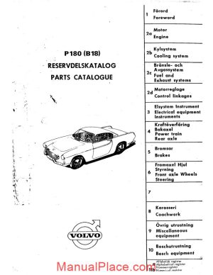 volvo p1800 parts catalogue 1 page 1