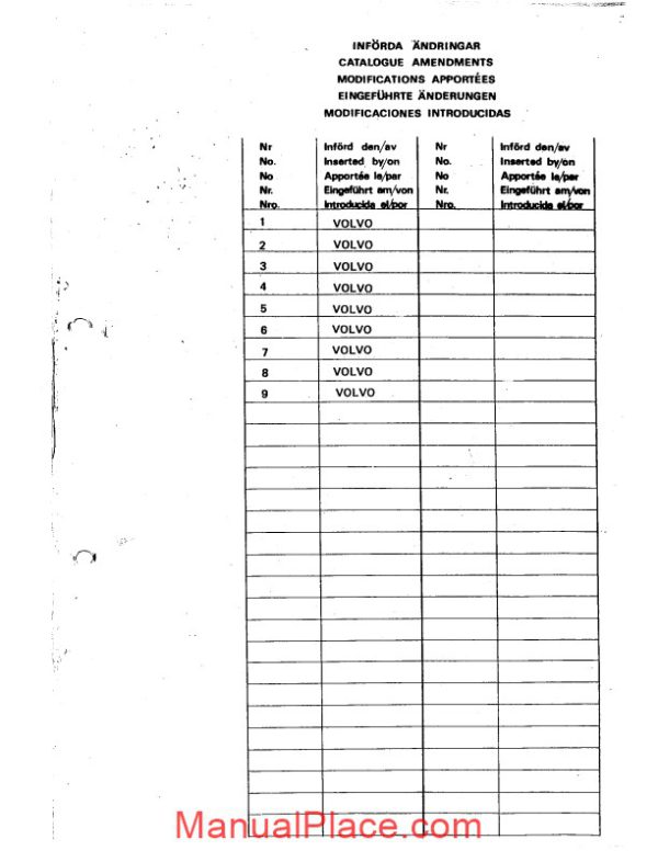 volvo p1800 parts catalogue 1 page 2