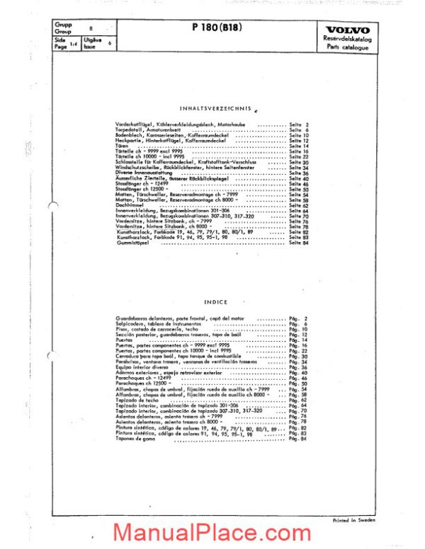 volvo p1800 parts catalogue 2 page 4