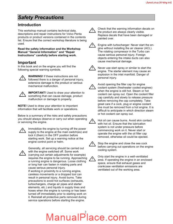 volvo penta md6amd7a workshop manual page 3