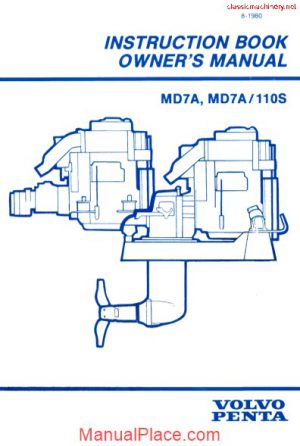 volvo penta md7a md7a 110s instruction book page 1