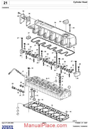 volvo penta tad650ve spare parts manual page 1