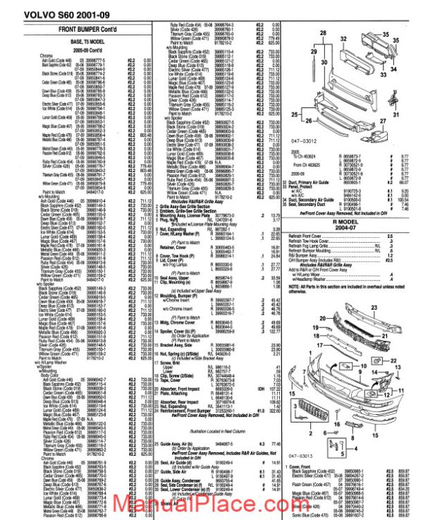 volvo s60 2001 2009 parts manuals page 3