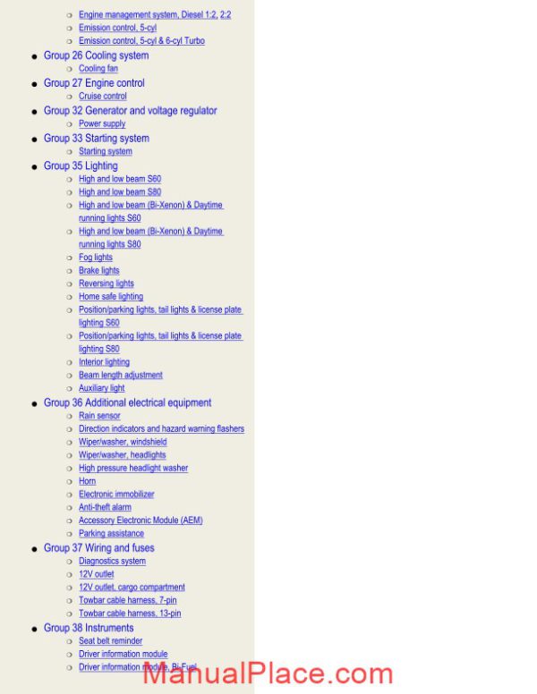 volvo s60 s60r s80 2005 wiring diagram page 2