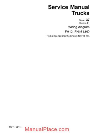 volvo service manual truck wiring diagram fh12 fh16 lhd page 1