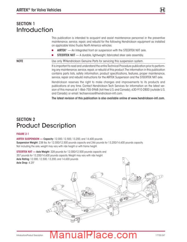 volvo vehicles tp247f hendrickson airtek technical procedure page 2