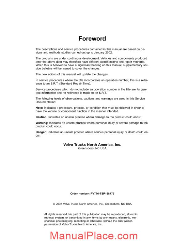 volvo vn vhd preventive maintenance annual service manual page 2