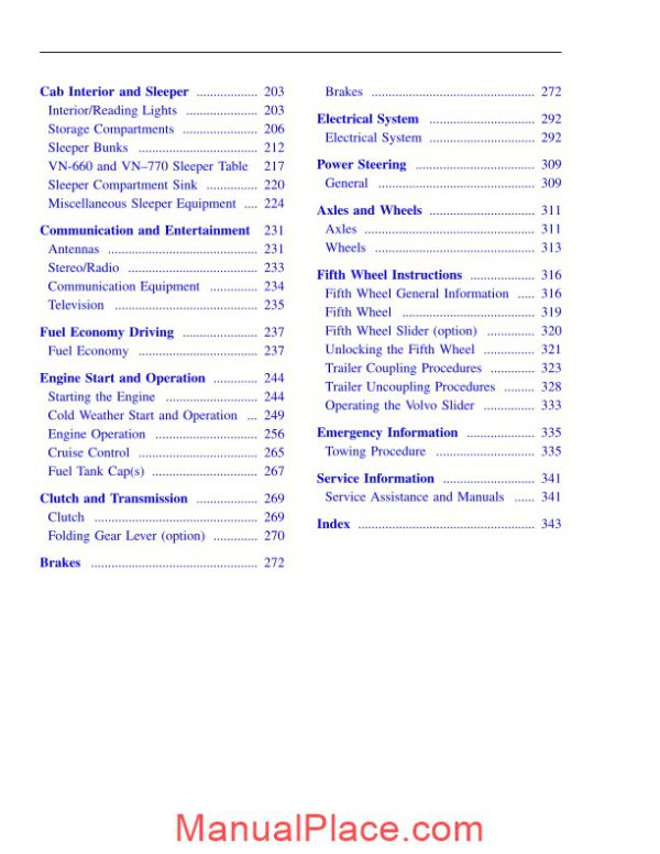 volvo vnl vnm operators manual page 4