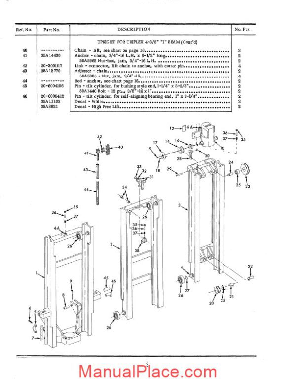 white fork lift hight free lift parts catalog page 3