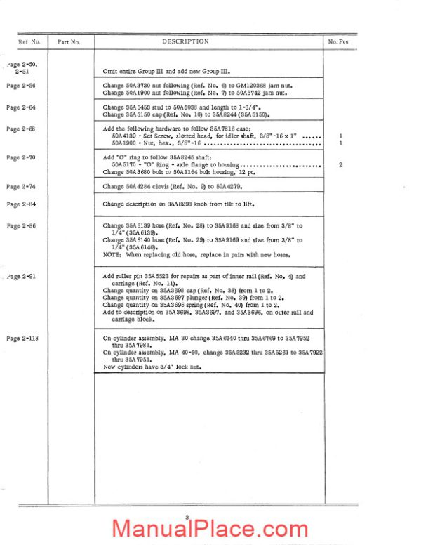 white fork lift ma30 ma50 parts operation maintenance manual page 4