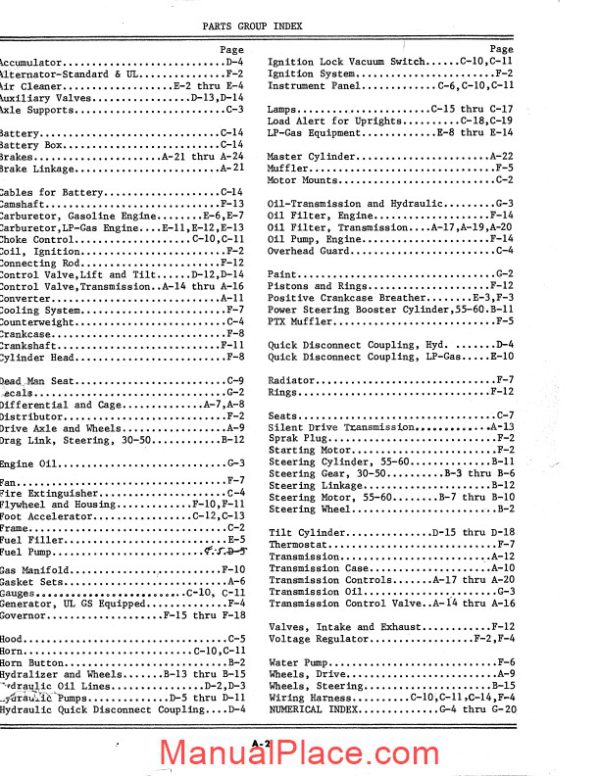 white fork lift ma30h 40 50 60fork lift trucks parts catalog page 3