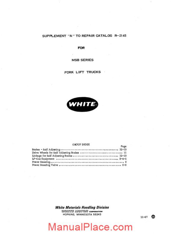 white fork lift msb series lift trucks parts catalog page 3