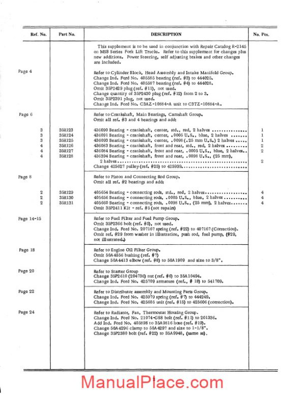 white fork lift msb series lift trucks parts catalog page 4