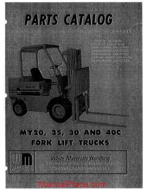 white fork lift my20 25 30 40c fork lift trucks parts catalog page 1