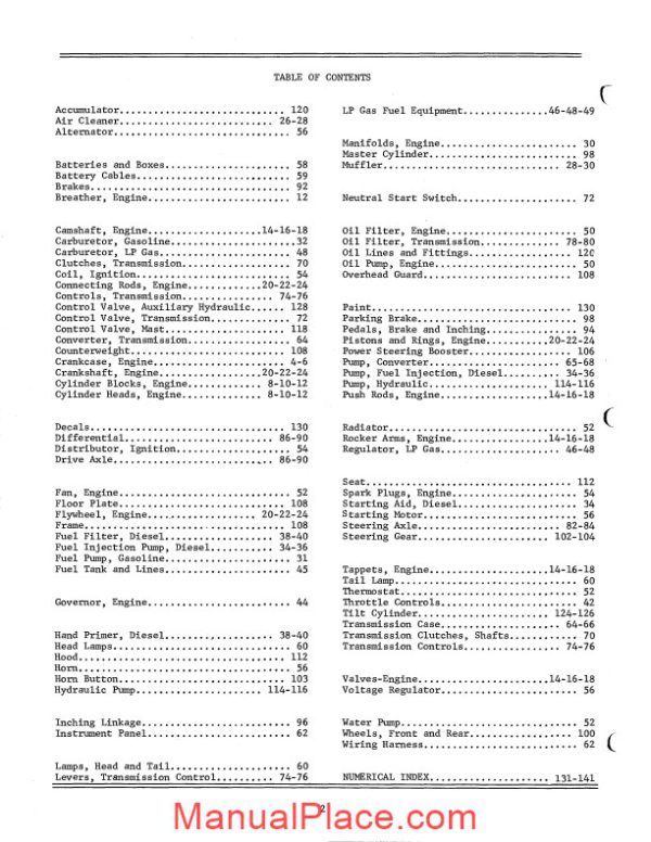 white fork lift my40 50 60 70 fork lift trucks parts catalog page 4