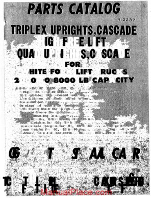 white fork lift triplex uprights parts catalog page 1