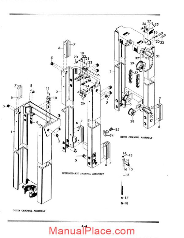 white fork lift triplex uprights parts catalog page 3