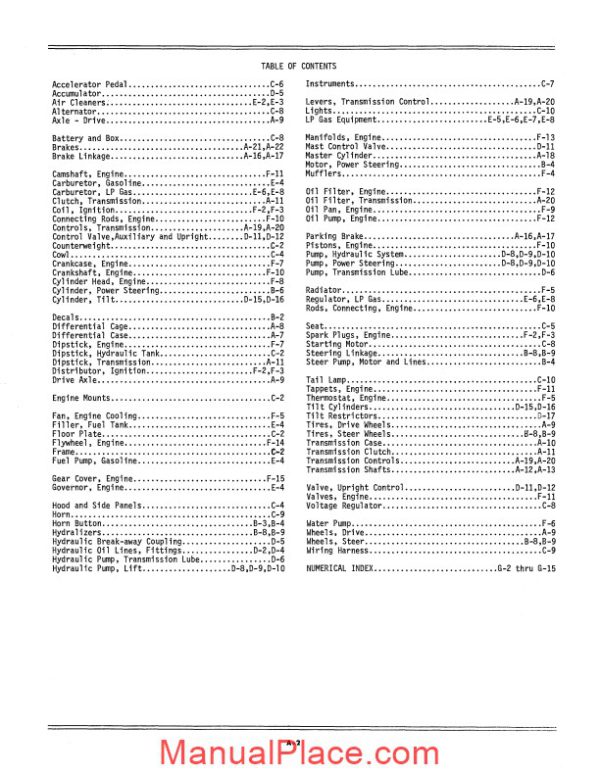 white fork lift wc20 25 30s fork lift trucks parts catalog page 3