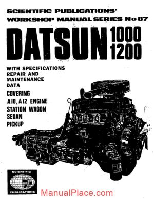 workshop manual datsun 1000 and 1200 a10 a12 station wagon sedan pickup page 1