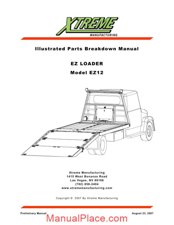 xtreme ez loader ez12 parts manual page 1