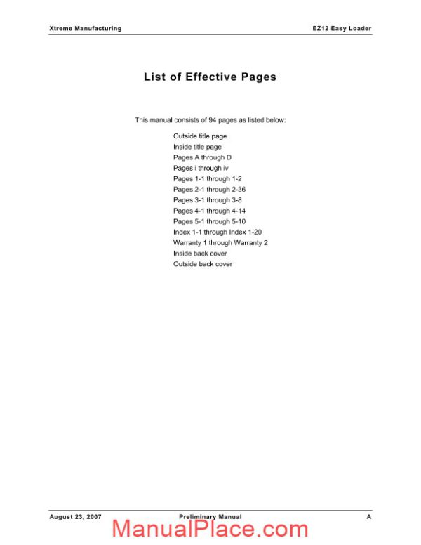 xtreme ez loader ez12 parts manual page 2