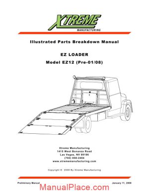 xtreme ez loader ez12 pre 01 08 parts manual page 1