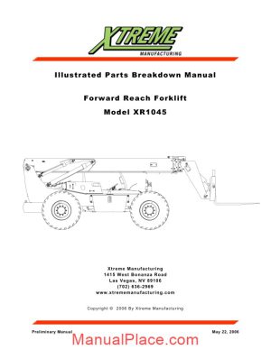 xtreme forward reach forklift xr1045 parts manual page 1