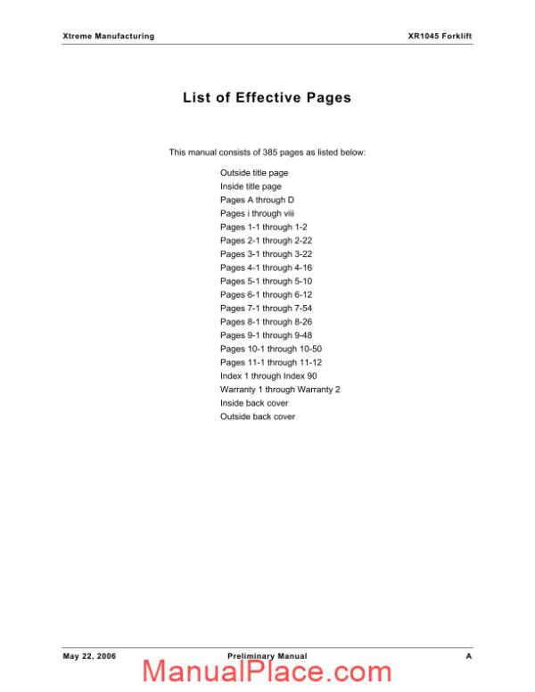 xtreme forward reach forklift xr1045 parts manual page 2