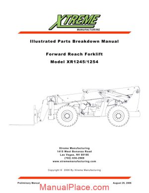 xtreme forward reach forklift xr1245 1254 parts manual page 1