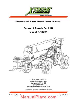 xtreme forward reach forklift xr2034 parts manual page 1