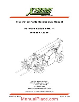 xtreme forward reach forklift xr2045 parts manual page 1