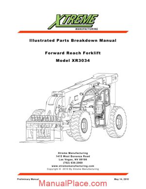 xtreme forward reach forklift xr3034 parts manual page 1