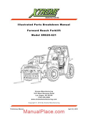 xtreme forward reach forklift xr620 621 parts manual page 1