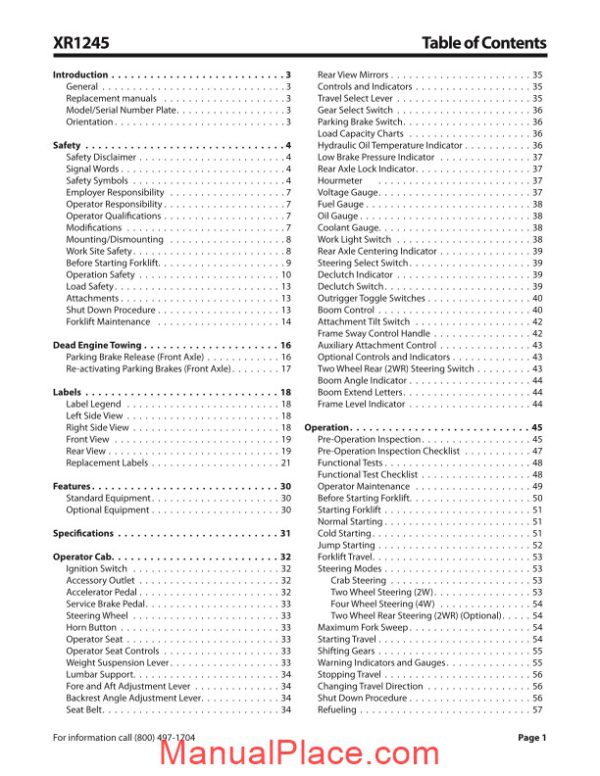 xtreme xr1245 operation safety manual page 3