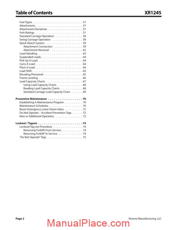 xtreme xr1245 operation safety manual page 4