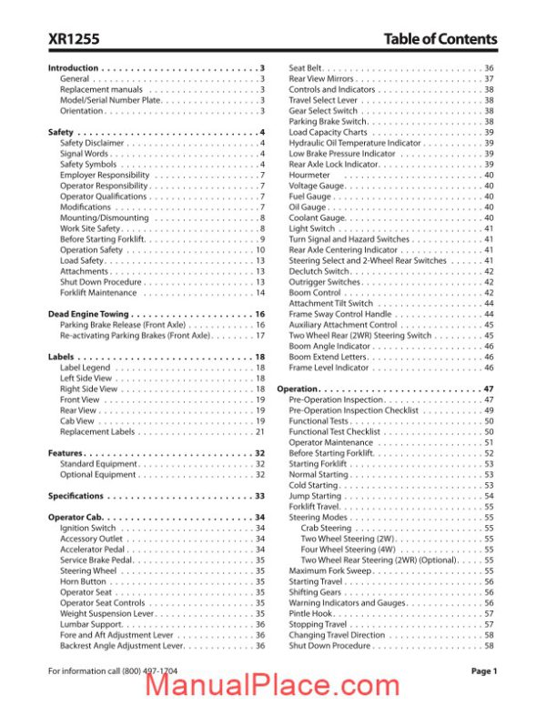 xtreme xr1255 operation safety manual page 3