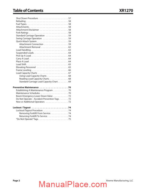 xtreme xr1270 operation safety manual page 4