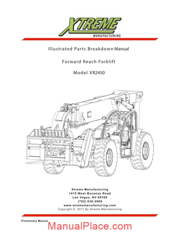 xtreme xr2450 illustrated parts breakdown manual page 1