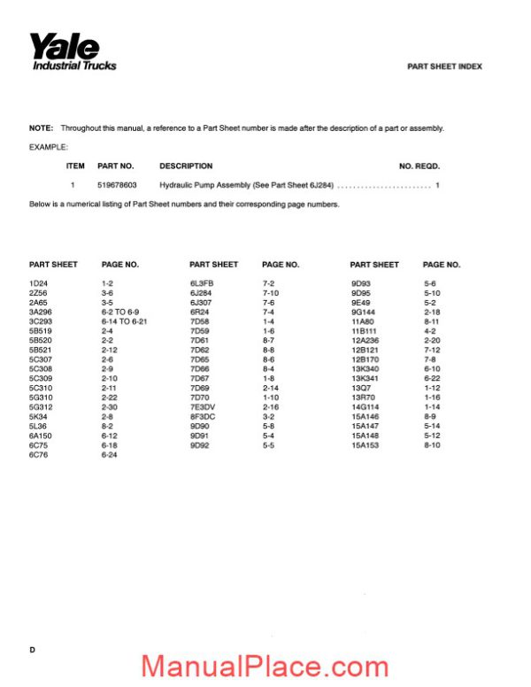 yale electric for model yale electric for model os 030 eb b801 parts manual page 4