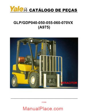 yale model glp gdp 040 050 055 060 070vx a975 parts manual page 1
