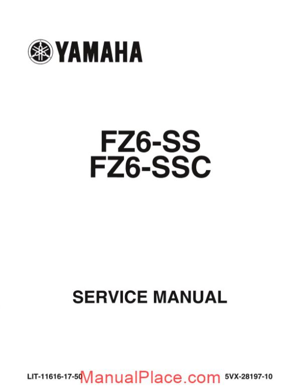 yamaha fz6 ss ssc 2004 service manual page 1