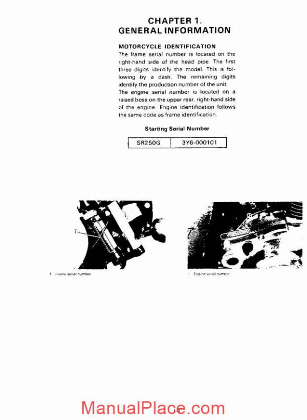 yamaha sr250 repair manual page 3